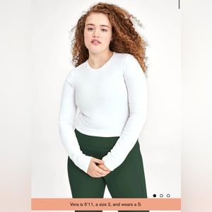 White Girlfriend Collective ReSet Cropped Long Sleeve